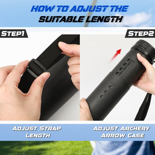 WinnerWhy 2 Pack Adjustable Arrow Case Archery for Hunting Crossbow Quiver Hold 12 Arrows of 24'' to 39'' with Strap Arrow Insert, Extendable Poster Tube, Fishing Tube, Multifunction Storage Case