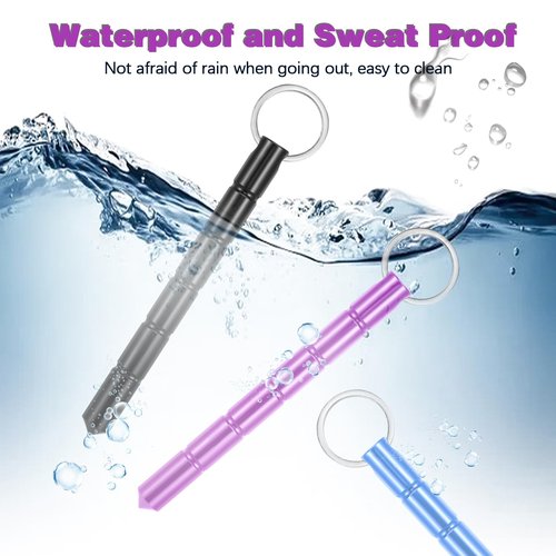 oruola 3 Pack Safety Keychain Set for Women, Portable Metal Keychain, Aluminum Keychains, Gift Keychains for Women Men(Purple, Blue, Black)