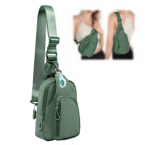 FREE ROCK Small Crossbody Bag For Women Mini Nylon Sling Bag Cross Body Bag Chest Bag For Outdoors Hiking Traveling (Green)