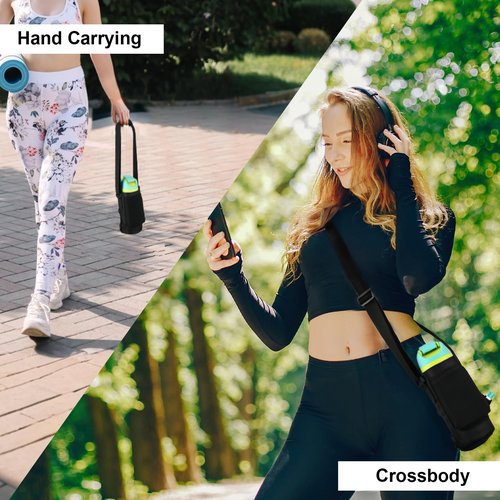 Water Bottle Carrier Bag Compatible with Owala FreeSip Water Bottle, Universal Bottle Holder Carrier Sling Sleeve with Adjustable Strap & Chapsticks Holder, Fit for A Variety of Owala Bottle, 24-40 oz