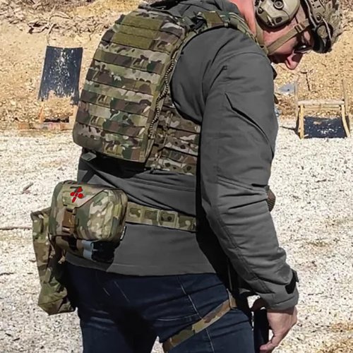 Lonloke Ifak Pouch-Rapid Deployment Tactical MOLLE Trauma Kit Pouches, Quick Release Tear-Off Medical First Aid Kit Organiser with Red Immediate Identify for Emergency Surviva Activities. (MC)