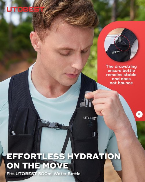 UTOBEST Running Vest for Women Men, Ultra-Light Minimalist Hydration Breathable Reflective Running Gear for Trail Hiking Jogging XL Vest Only