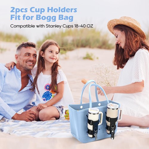 Wellmora 2 Pack Designed for Bogg Bag Cup Holder Compatile with Stanley 18-40 oz, Large Drink Bottle Holder, Adjustable Water Bottle Accessories Fit for Simply Southern Bogg Bag Women Men