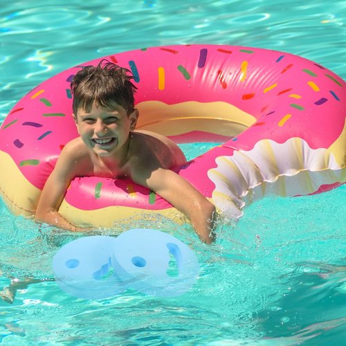 POPETPOP Water Exercise Discs : 2Pcs EVA Foam Water Weights for Pool Exercise - Round Hand Held Floating Swimming Disc for Kids, 7.07X7.07X1.10in (Blue)