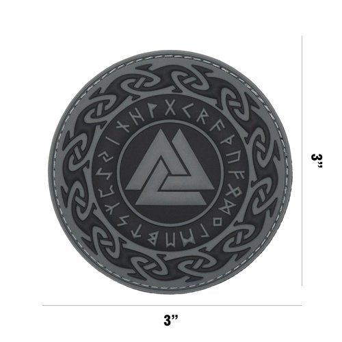 ATHIPATCHES Military Morale Patches - Norse Viking Set of 4 Pieces: Wolf, Thor Hammer Mjolnir, Odin Valknut Symbol Celtic Art, PVC Rubber Tactical Emblem with Hook and Loop Fastener Backing