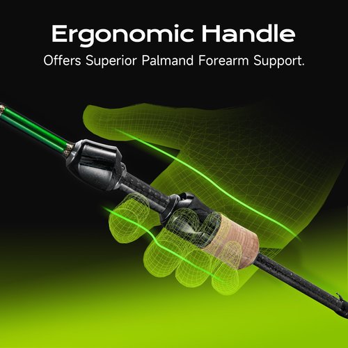 HANDING M1 Trout Fishing Rod 6'6'' BFS Casting Rod with Fast Action 30T+24T Carbon Fiber SEAGUIDE RA Guide Rings for Larger Trout Crappie Bluegill White Bass Smallmouth Bass Yellow Perch