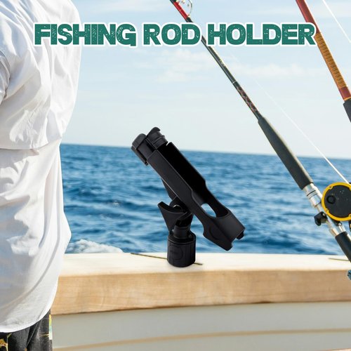 Generic Kayak Fishing Rod Holder, Fishing Boat Rods Holder with T-Shaped Screw, 360° Adjustable Kayak Fishing Pole Holder Mounted Track or Kayak, Canoe, Black