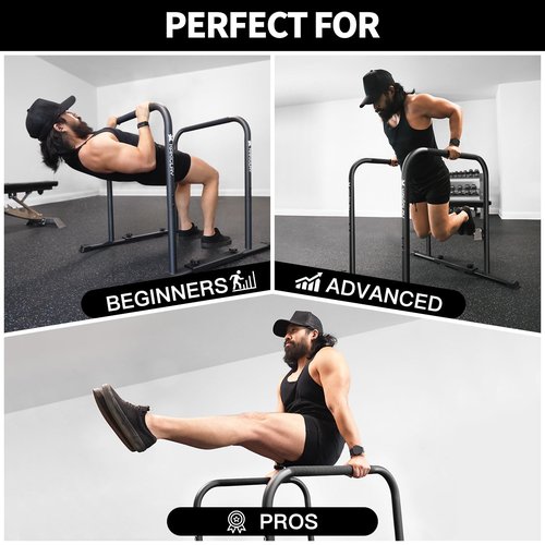 KAKICLAY 2025 Upgrade World's Best Strongest Premium Dip Bars With Adjustable Ultra-Stable Settings & Non-Slip Feet - USA Original Patent, Designed, Shipped, Warranty