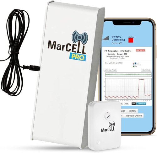 MarCELL PRO - Professional Level Remote Temperature, Humidity & Power Monitor - No WiFi Needed (Uses Verizon Network) - RV, Network Room, Freezer, Home - Instant Phone Call Alerts - Made in The USA