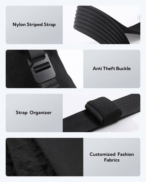 WATERFLY Small Crossbody Sling Bag: Lightweight Women Men Sling Backpack Stylish Casual Cross Body Bag Adjustable Straps Chest Bag Daypack for Shopping Hiking Travelling Black