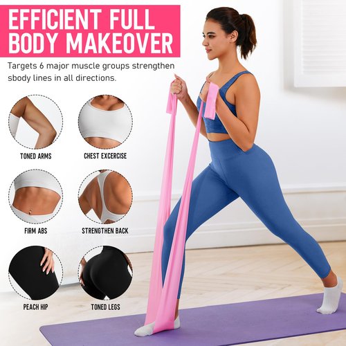 WALITO Fabric Resistance Bands and 4.9ft Yoga Bands for Women and Men, Workout Bands for Physical Therapy, Stretch, Recovery, Pilates, Rehab, Strength Training and Home Gym