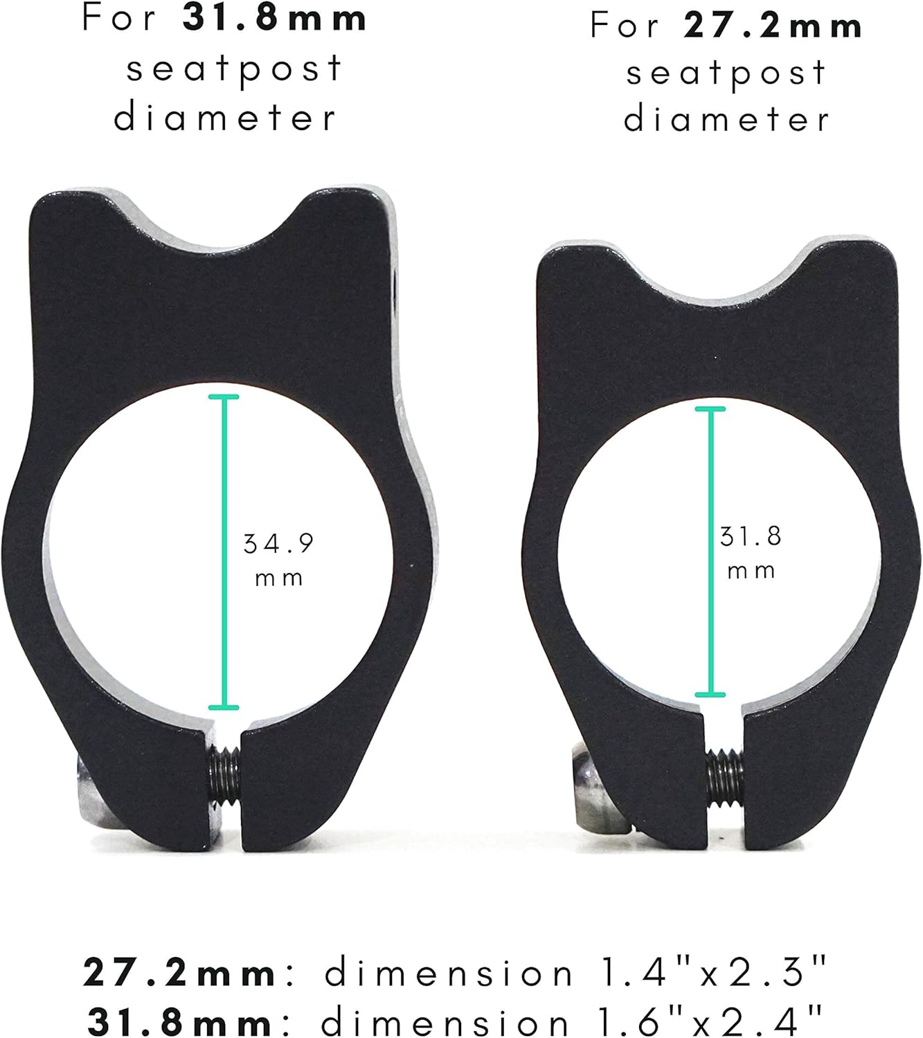 Vincita Rack Mount Seatpost Clamp - For Bike Without Rear Rack Threaded Hole Fixation - Suitable With Seatpost Diameter 27.2 mm (Seatpost Tube 31.8 mm) - Lightweight -mountain, Road, Folding Bicycle.
