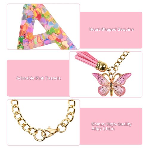 BALLMENT Letter Charm Keychain for Stanley Cup Accessories, Pink Custom Initial J Keychain for Stanley Tumbler 20oz/30oz/40oz, Cute Monogram Bag Charm Gift for Women Girls