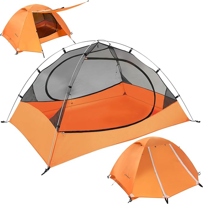 Clostnature Polaris Lightweight Backpacking Tent - 1/1.5/2/3/4/6 Person Ultralight Waterproof Camping Tent, 3 Season Large Size Easy Setup Tent for Family, Outdoor, Hiking and Mountaineering