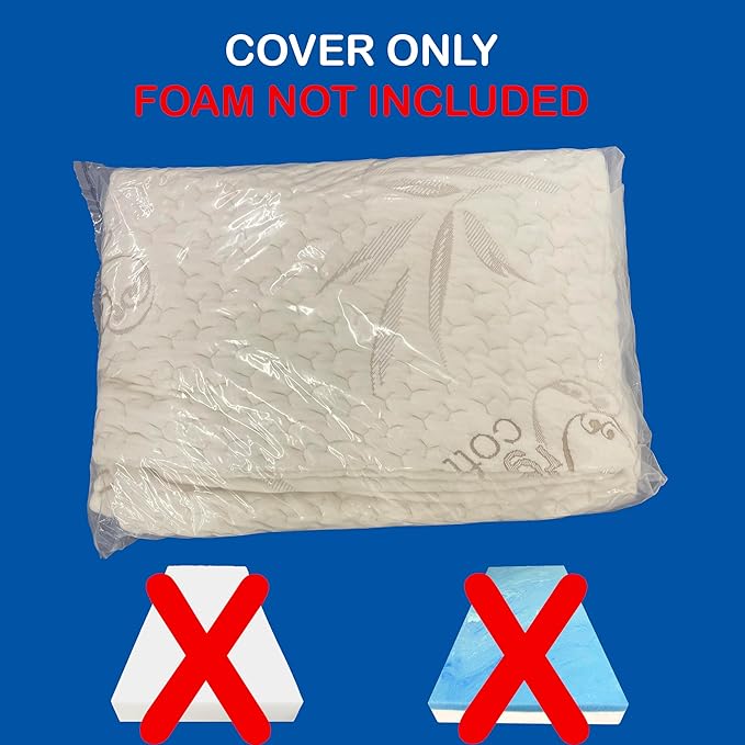 FoamRush 6" Bunk (34" x 75") Soft, Fitted, Zippered Mattress Cover Replacement, Premium Cotton, Waterproof, Non Skid Bottom, Mattress Pad Cover, Mattress Not Included