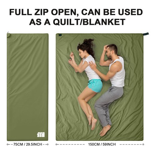 Ultralight Warm Weather Sleeping Bag - Portable, Waterproof, Compact Lightweight, Comfort with Compression Sack - Great for Outdoor Camping, Backpacking & Hiking -75" L x 30" W Fits Adults