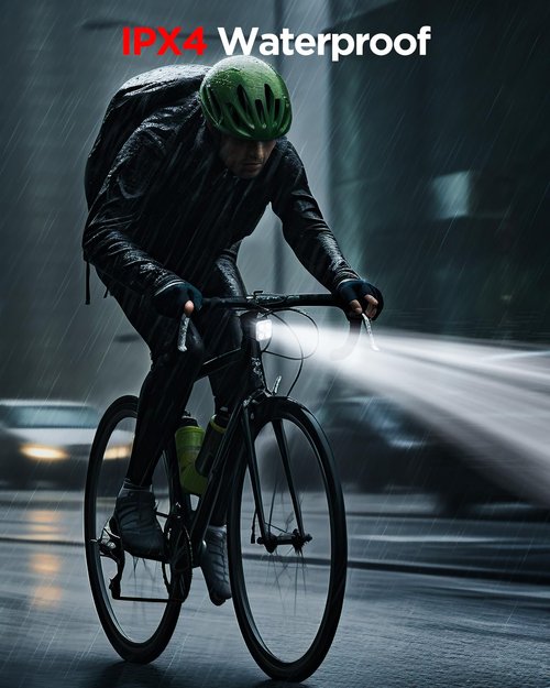 Akale Bike Lights Set, Rechargeable Bicycle Lights Front and Rear, 4 Light Mode Options, Bike Headlight, IPX4 Waterproof, Easy to Install for Men Women Road