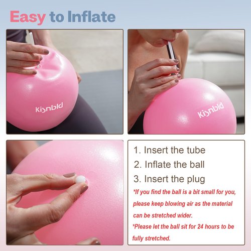 kisnbld Small Exercise Ball, 9 Inch Mini Pilates Ball, Anti Burst and Slip Resistant Mini Yoga Ball for Stability, Fitness, Physical Therapy, Stretching & Core Strength Workout at Home Gym & Office