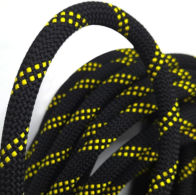 Static Climbing Rope 11mm UIAA Static Line Rappelling Rope 15M (50ft) Nylon Kern Mantle Rope for Escape Rope Rock Climbing, Mountain Tree Climbing, Hauling, Rescue