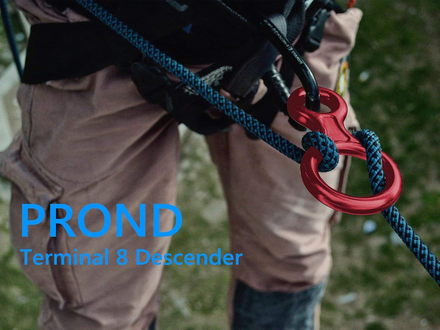 PROND Terminal 8 Descender, Climb Aluminum Figure 8 Descender Rigging Plate Heavy Duty, 35KN Aluminum Alloy Descender for Outdoor Climbing Rappel Gear Downhill Ring Equipment and Belay Device