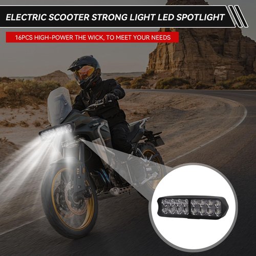 Frdhee Motorcycle LED Light, Universal High Brightness 12V-80V Electric Tricycle LED Light Headlights Conversion Light for Motorcycle, Electric Bike, Tricycle(16LED)