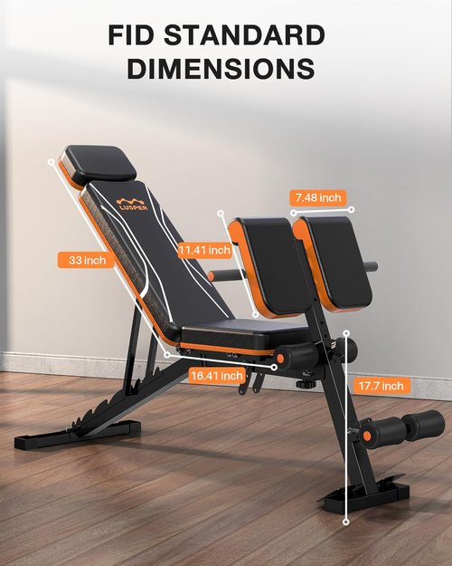 Lusper Multi-Functional FID Weight Bench, Roman Chair, Workout Bench, Sit Up Bench for Hyper Back Extension and Full Body Workout (800lb Black)