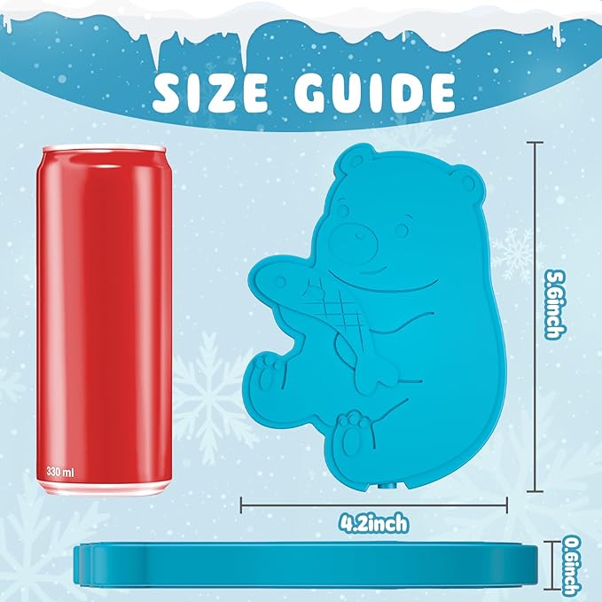 HiYZ Polarbear Ice Packs for Lunch Boxes - Reusable Kids Ice Packs - Quick Freeze, Space Saving, Long-Lasting Cooler for Lunch Box, Thin Ice Packs Ideal for Travel, Picnics, and School