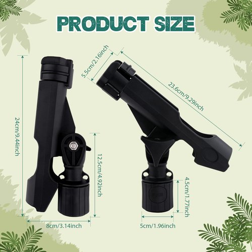 Generic Kayak Fishing Rod Holder, Fishing Boat Rods Holder with T-Shaped Screw, 360° Adjustable Kayak Fishing Pole Holder Mounted Track or Kayak, Canoe, Black