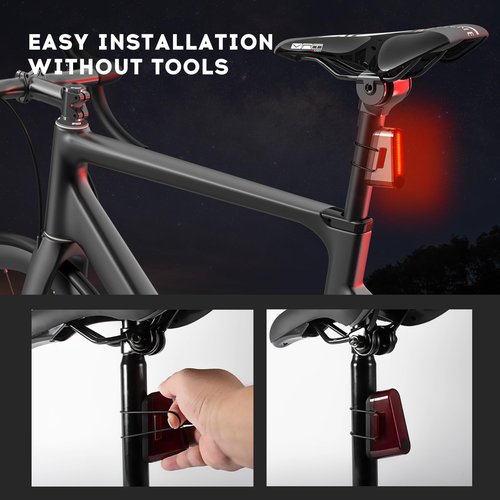 Spolite Bike Lights Set, Aluminium Alloy Body, High Lumen LED Front and Rear Lights, for Night Riding, Easy to Mount