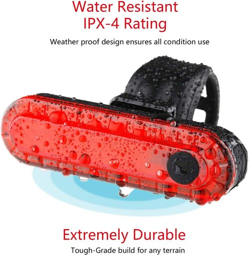 Bike Tail Light Rechargeable 2 Pack, Rear Red Bike Light for Night Riding, Back Bicycle Taillights with Great Battery Life, Easy to Install On Any Bike Trailer or Helmet