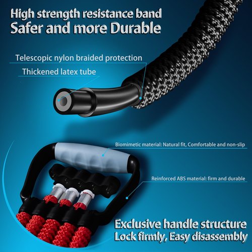 Chest Expander with Adjustable Resistance Bands, Black (Black)