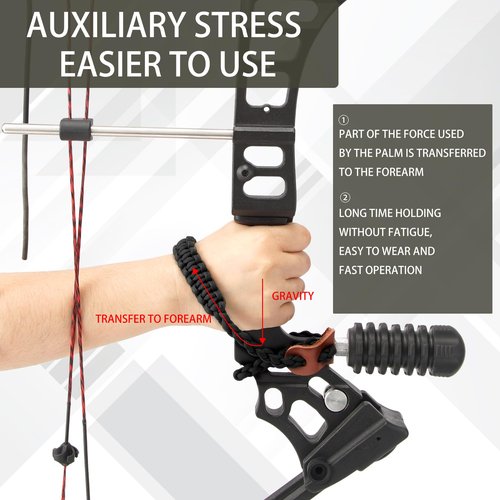 YIWUBAI 2 Pcs Archery Bow Wrist Sling Adjustable 550 Paracord Braided Strap for Compound Bow Target Shooting Accessories