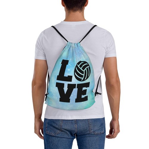 AIMASTZ Love Volleyball Unisex Drawstring Backpack Bag Sport Gym Swim Travel Sackpack