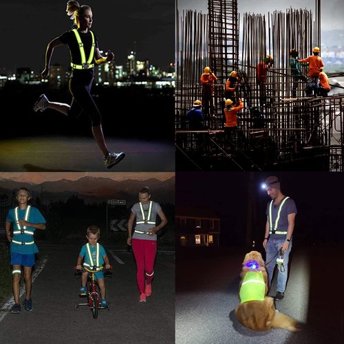 UMIKOOL DIRECT Reflective Vest Running Gear, High Visibility Adjustable Safety VES for Night Cycling, Hiking, Jogging, Dog Walking (Black Green)