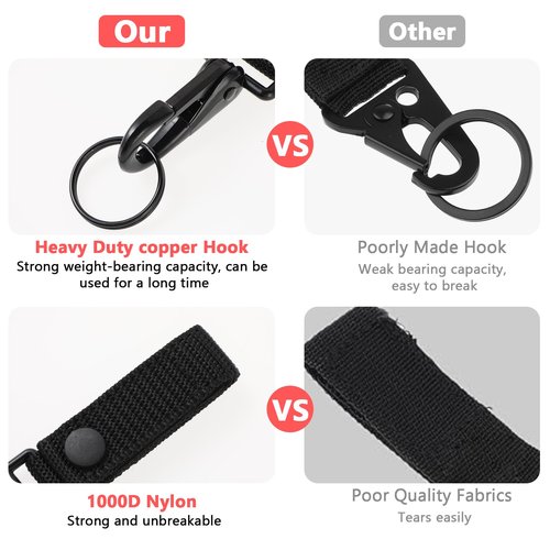Ymapinc 2 Pcs Heavy Duty Belt Keeper Clip Key Rings Belt Loop Key Holder Key Chain Organizer Metal Clip Duty Belt Keeper Utility Hook for Police Belt Accessories Hook
