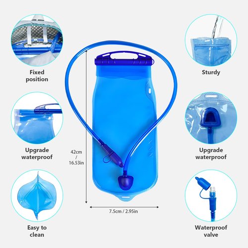 Hydration Backpack with 2L Water Bladder, Water Bottle Backpack for Women&Men,5 oz Ultra Lightweight Water Backpack for Running Cycling Hiking Camping