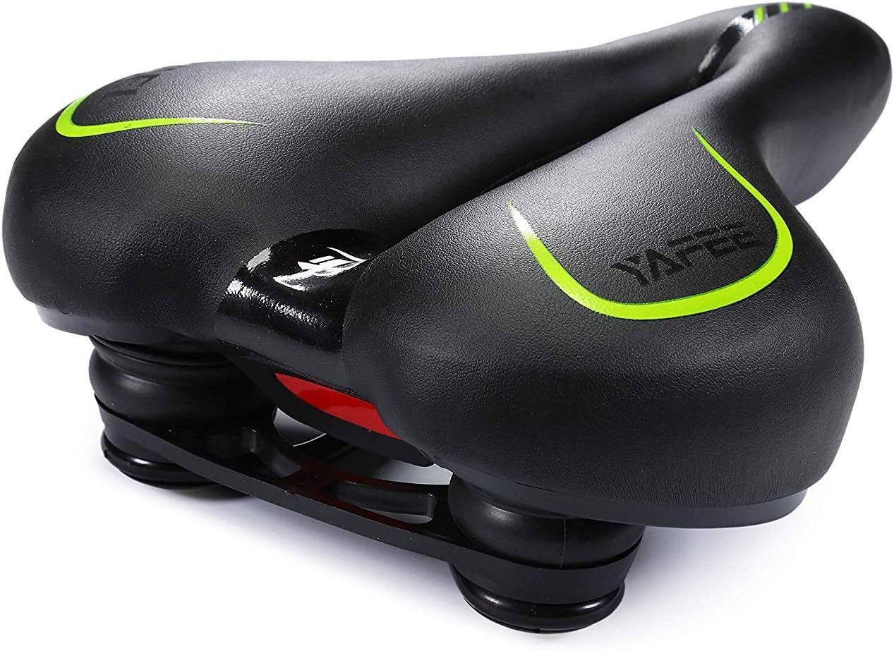 UNISTRENGH Big Bum Bike Saddle Seats Cruiser Suspension Shock Absorbing Ball Extra Wide Silica Gel Padded Cushion Bicycle Cycling