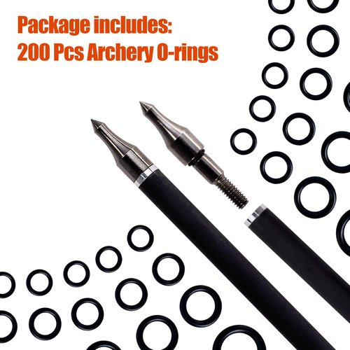 Luoyer 200 Pcs Archery Arrow Broadhead O-Rings 1/4inch Field Points Arrow Tips Replacement Rubber Bands for Preventing Loosening Archery Accessories