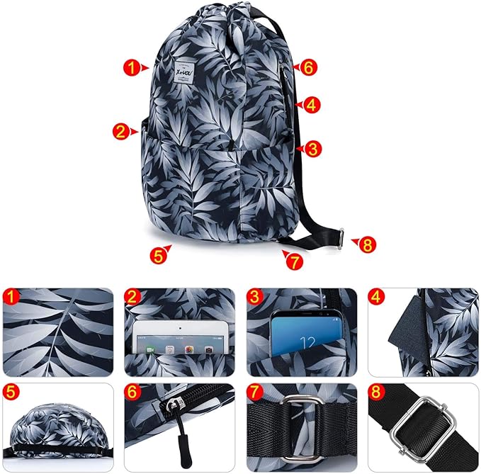 XEYOU Drawstring Sports Backpack Lightweight Gym Yoga Sackpack Shoulder Rucksack Casual Outdoor Daypack for Women and Men
