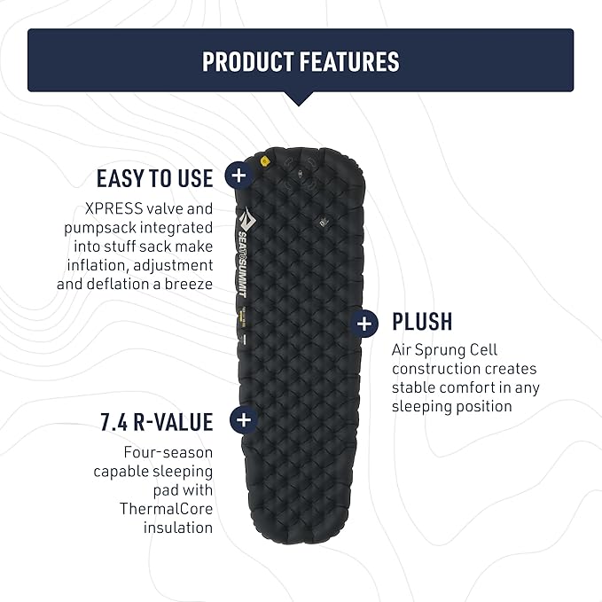 Sea to Summit Ether Light XR Pro Insulated Sleeping Pad, Rectangular - Large (78 x 25 x 4 inches)