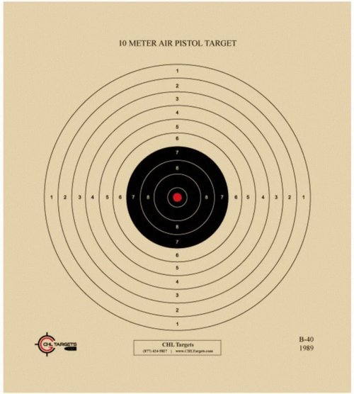 B-40/1 Shooting Targets – Slow Fire- 50 Yard Pistol & Handgun Practice - High-Visibility Bullseye Target Sheets for Indoor & Outdoor Shooting Ranges, Air Pistol, (100 Target Pack)