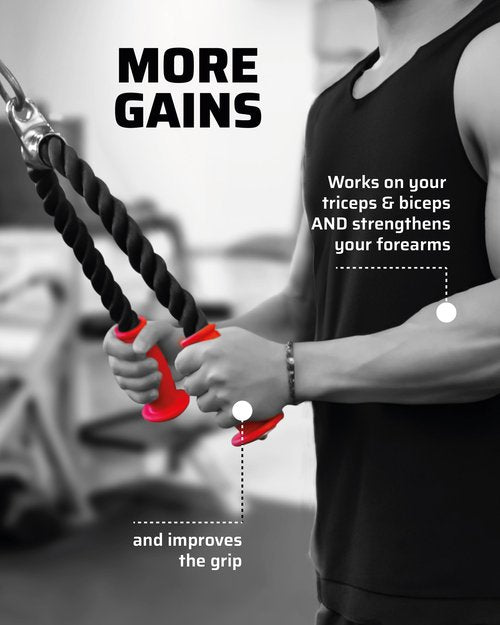 THEFITGUY Ultimate Belt for Belt Squats & Ergonomic Grip Tricep Rope | Ultimate Combination for Stronger grip & muscle activation