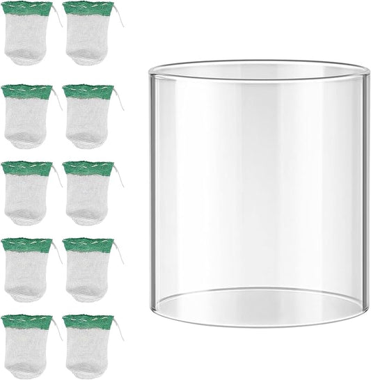 10 Pcs Propane Lantern Mantles with Lantern Globe Replacement Glass - Glass Globe Compatible with Coleman Fueled Lanterns, Propane Lantern Mantles Replacement Suitable for Outdoor Camping Lantern