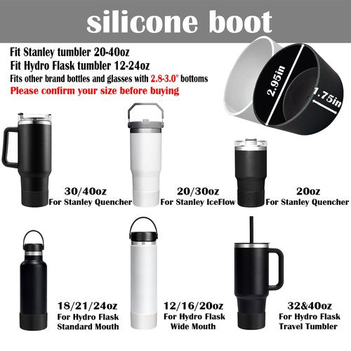 3Pcs Cute Straw Topper for Stanley Cup Straw Cover Cap, 2pcs Silicone Boot for Stanley 30/40oz Tumbler,Plus Cleaning Brush,6Pcs Cup Accessories for Men & Women
