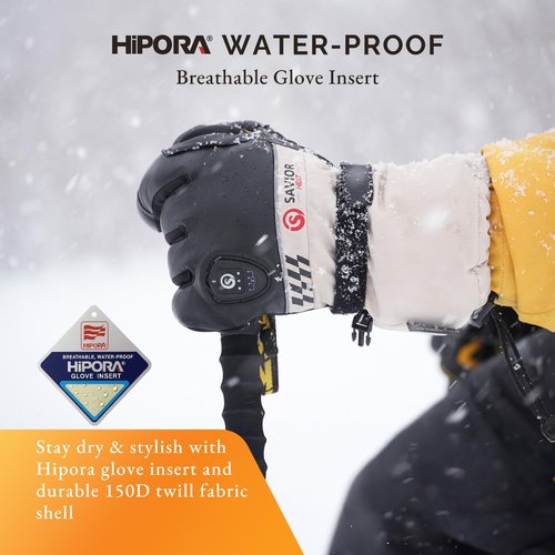 SAVIOR HEAT Heated Gloves 2.0 for Men Women, Premium 3M Insulation App Control Rechargeable Battery Ski Gloves, Electric Waterproof Goatskin Fast Charging for Winter Skiing Hunting Motorcycle (M)
