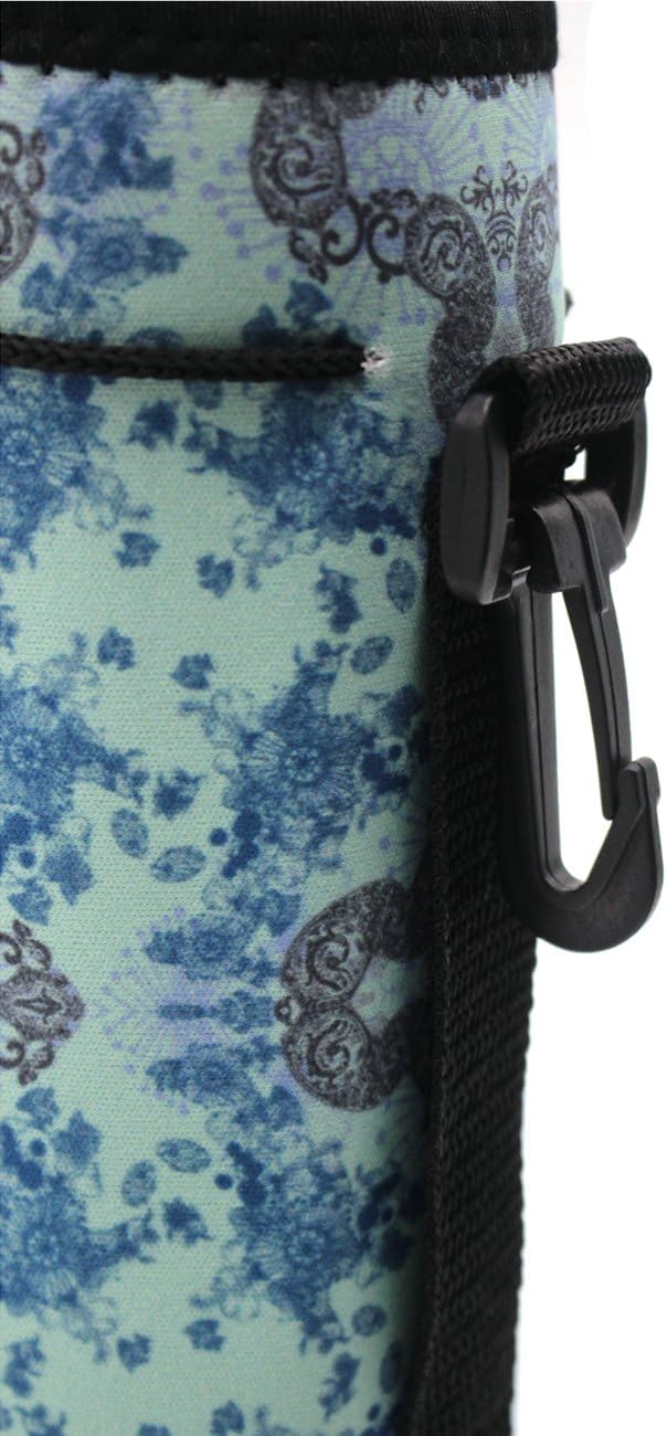 Water Bottle Carrier,Insulated Neoprene Water Gym Travel bottle Holder Bag Protector Sleeve Case Pouch Cover 0.6L or 0.75L, Great for Stainless Steel and Plastic Bottles (BLUE)