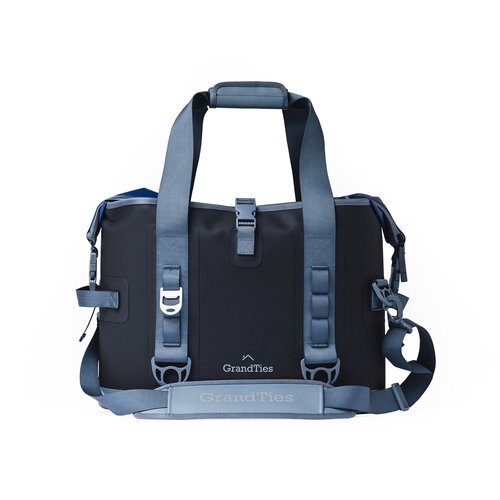 GrandTies 40 Can Portable Soft Cooler Bag - High-Performance Large Cooler - Leak Proof Waterproof Insulated Cooler Bag - Portable Ice Chest for Outdoor, Fishing, Beach, Travel, Camping (Black)
