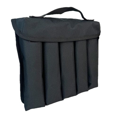 Otomitake Suppressor Pouch - 5-Cell Silencer Carrying Case with Molle Attachment, Fits 9.5-Inch Suppressors, Black, Polyester