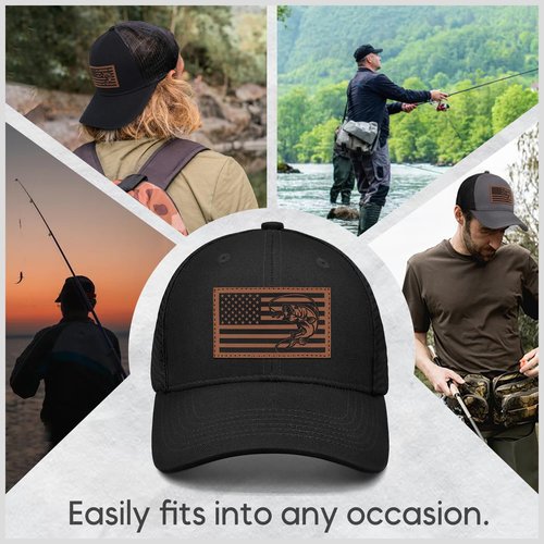 IORTY RTTY Fishing Gifts for Men American Flag Trucker Hat Mens Christmas Birthday Gifts Fishing Hat for Dad Father's Day