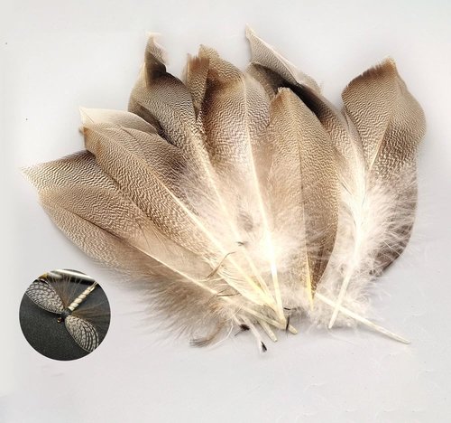 KTGCOZS Pack of 50 Flank Feathers Fly Tying Natural Barred Mallard Duck Flank Feathers Wild Goose Hair Wing